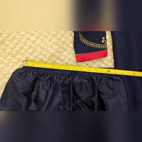 3-Piece Salwar Kameez Set Navy & Magenta Embroidered - Picture 11 of 13